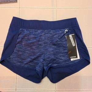 Ladies Head Inside Track Running Shorts Small Blue